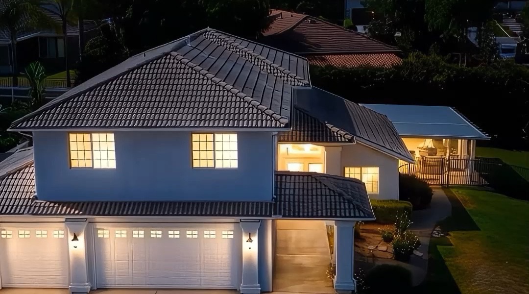 The Sandlot House at twilight, shot by Stillwater Productions